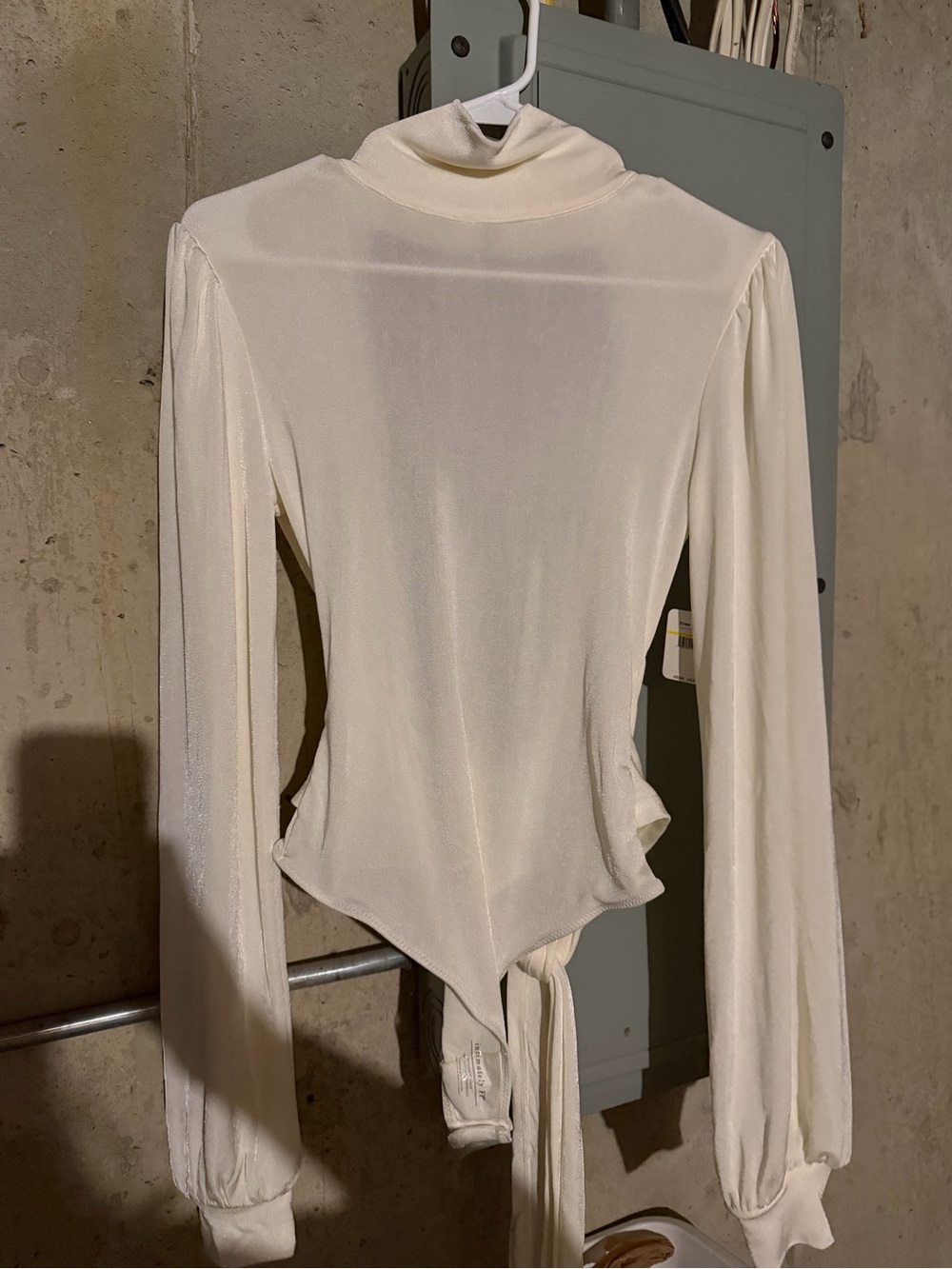 Free People Cream Long-Sleeve Turtleneck Bodysuit